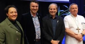 Kiri Allan Antoine Coffin Dr Alistair Reese Bishop Sir David Moxon 300x157 - Packed crowd, lively discussion on Treaty